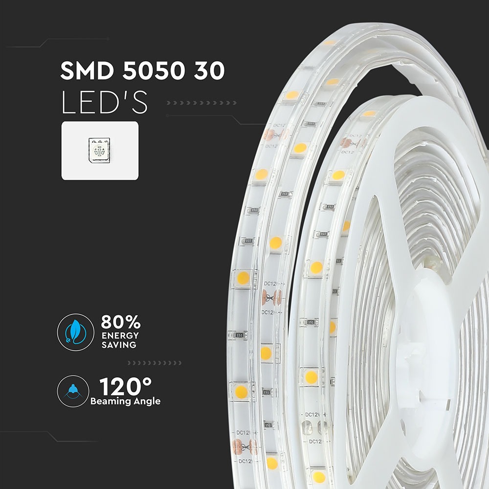 Striscia SMD5050 30 LED/m Bianco freddo IP65 img 1