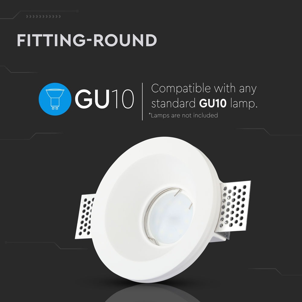 GU10 Fitting Rotondo Corpo Bianco White