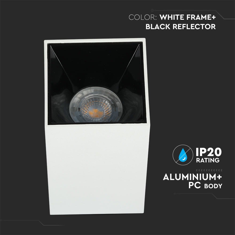 GU10 Fitting Quadrato Bianco & Nero