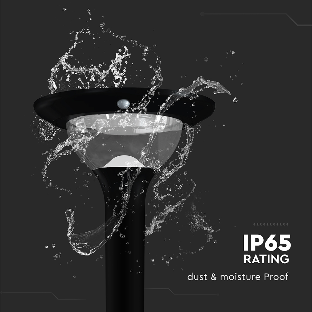 15W LED Solar Garden Light Master Power 12000mAh 3.2V CCT 3IN1 Black Body img 6