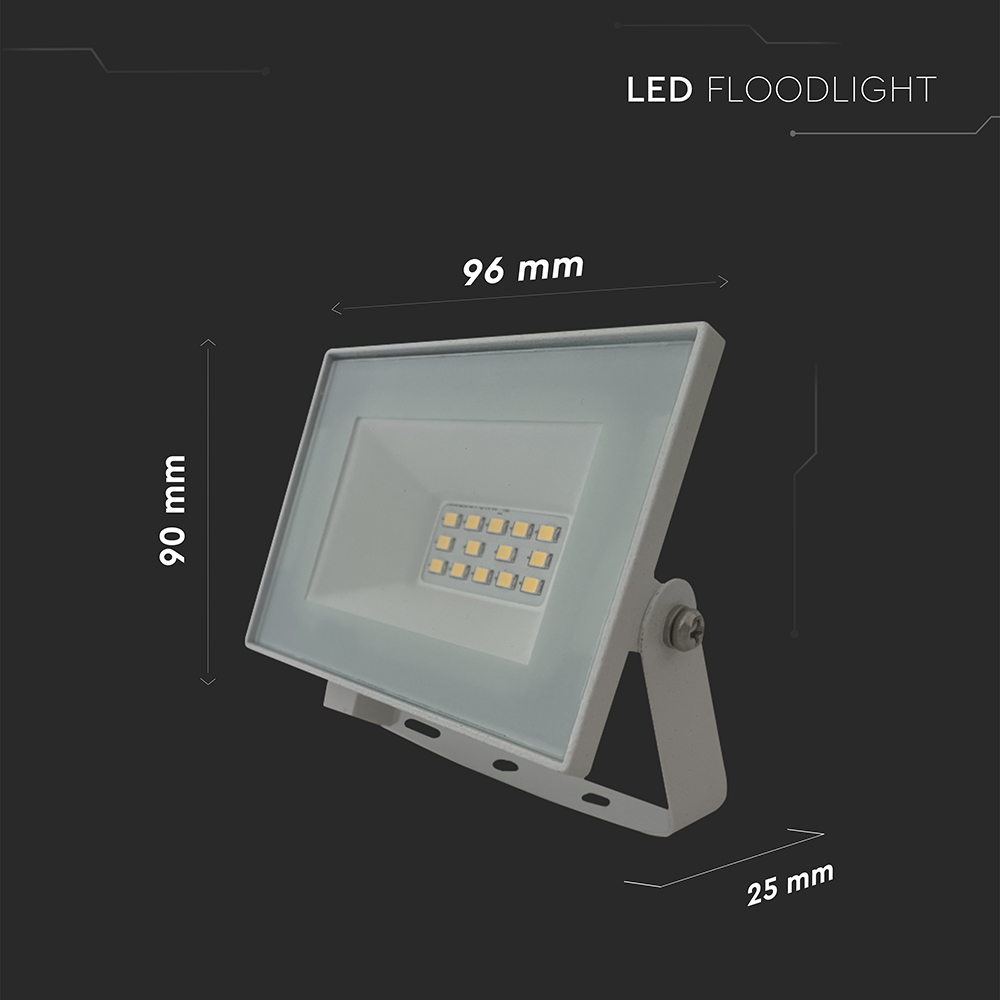 10W LED Floodlight 4000K White Body