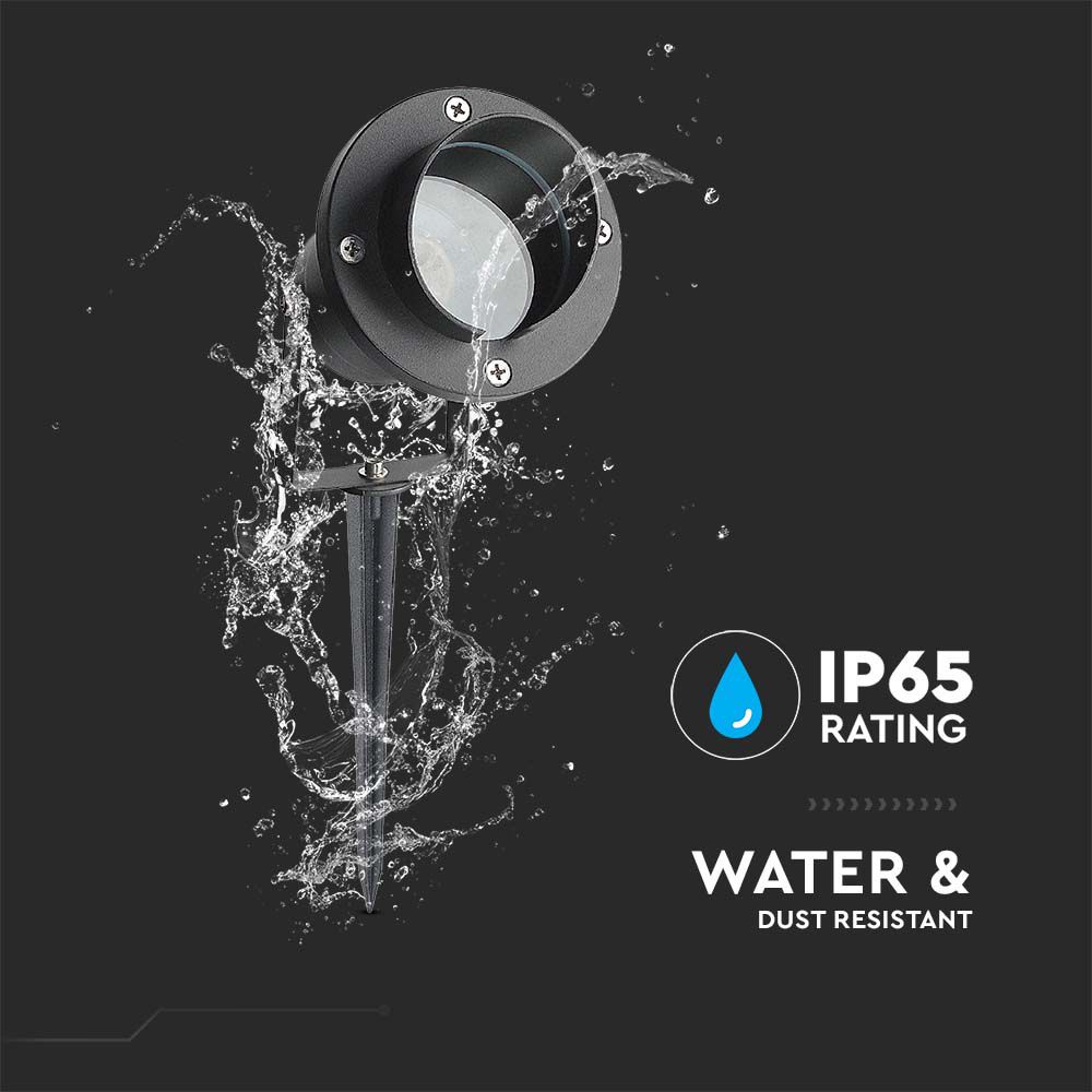 Garden Spike Aluminum GU10 Fitting Black  IP65 img 2