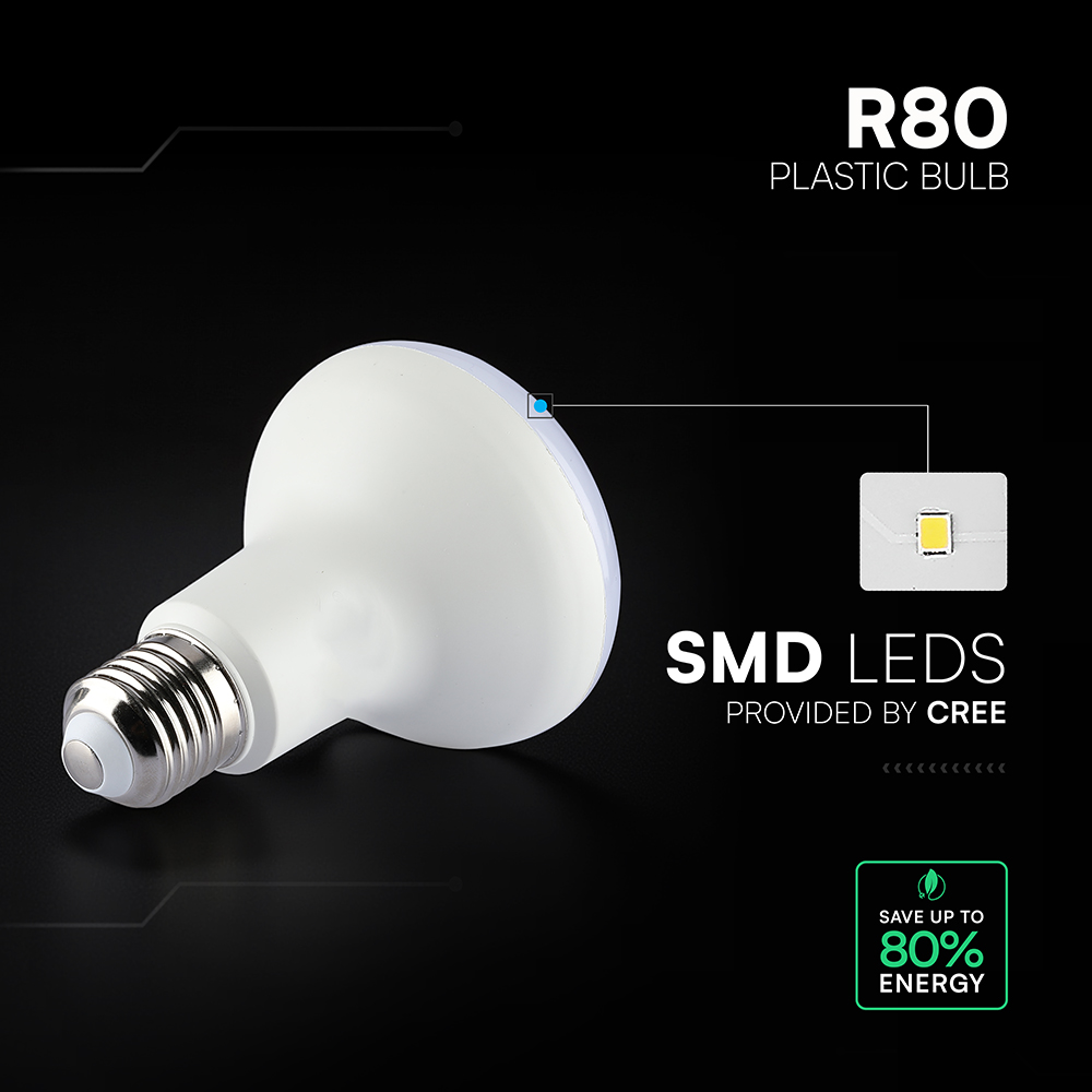 11W LED Bulb E27 R80 Plastic CREE CHIP 6400K img 2