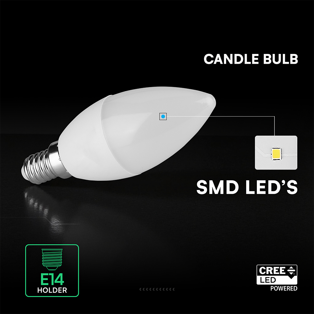 6.5W LED Candle Bulb E14 CREE CHIP 4000K