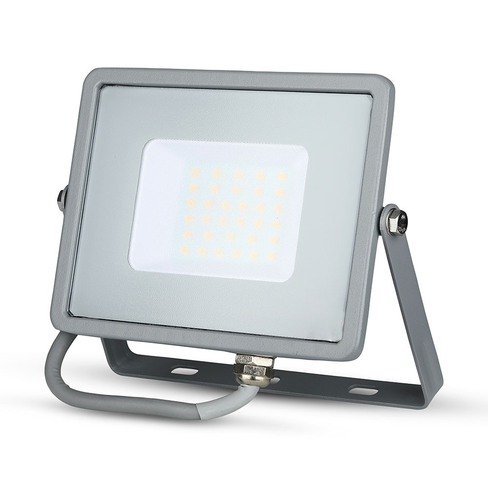 30W LED Floodlight SMD SAMSUNG Chip Corpo Grigio 6400K