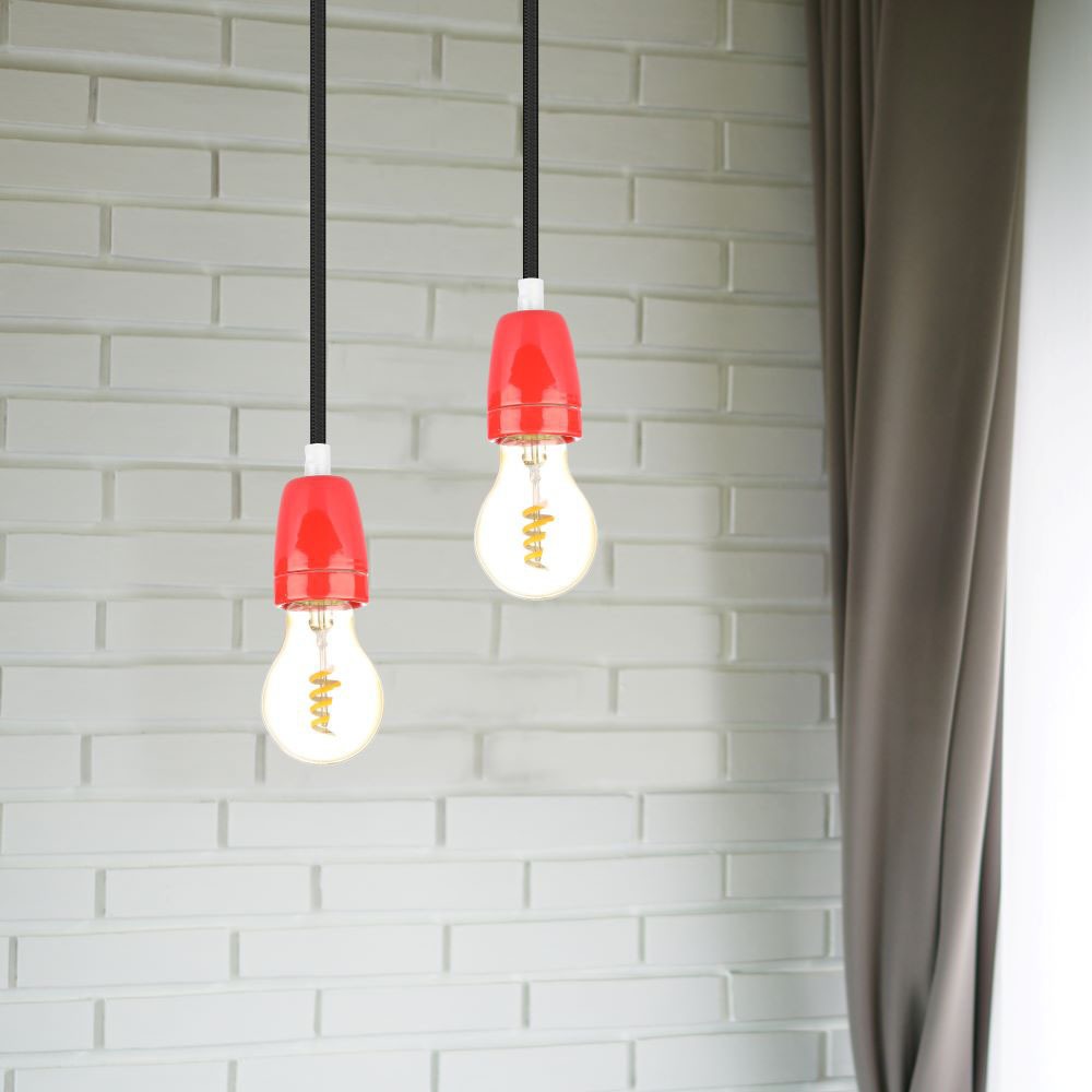 Portalamapda in Porcellana Rosso img 2