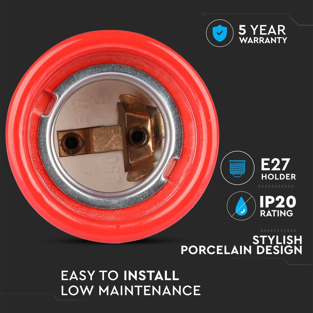 Portalamapda in Porcellana Rosso