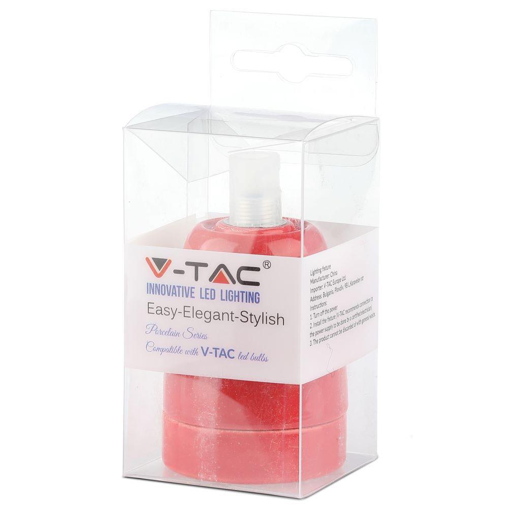 Portalamapda in Porcellana Rosso