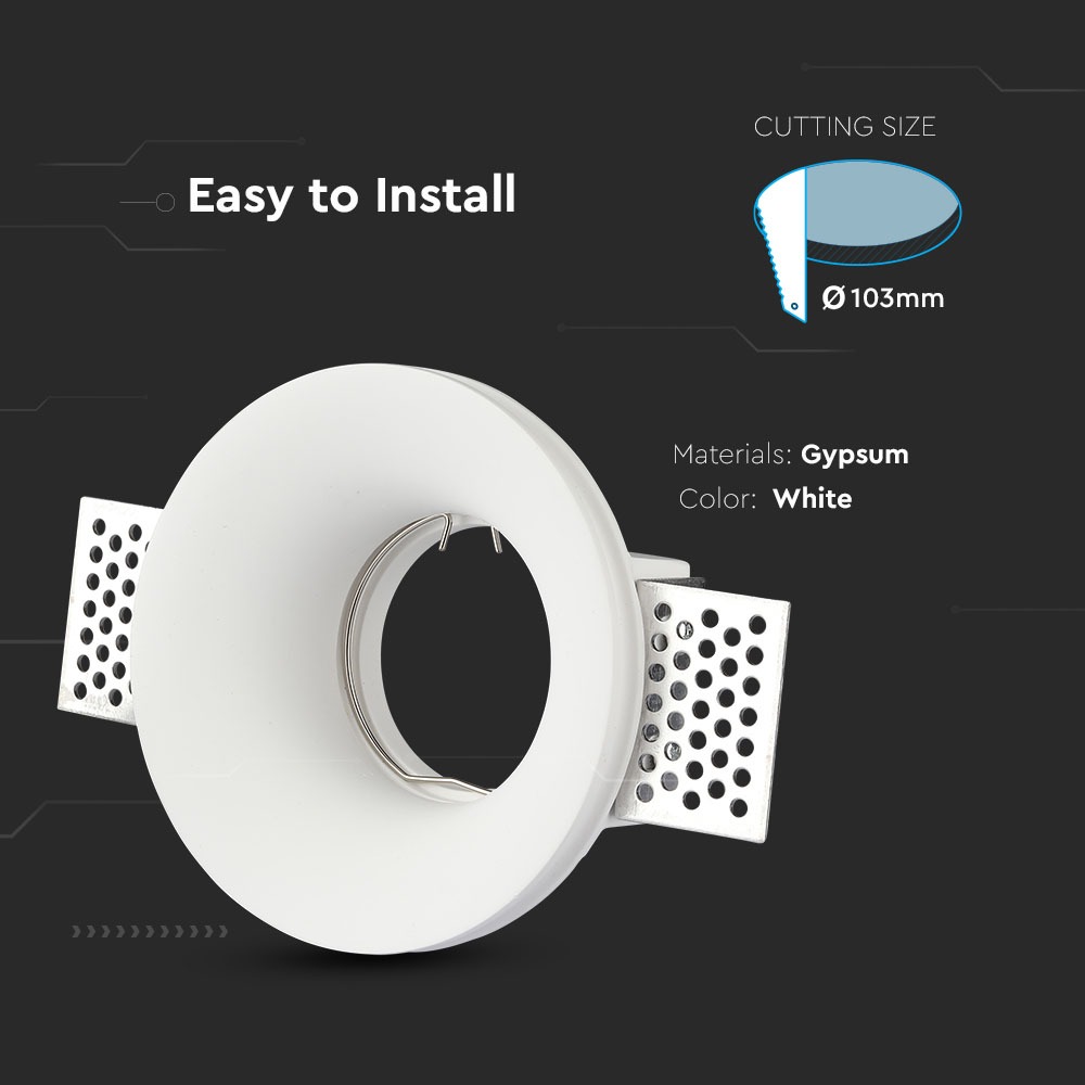 GU10 Fitting Rotondo Corpo Bianco White img 1