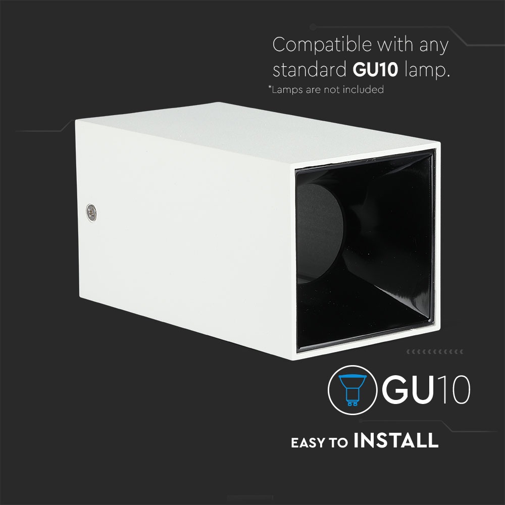 GU10 Fitting Quadrato Bianco & Nero img 1