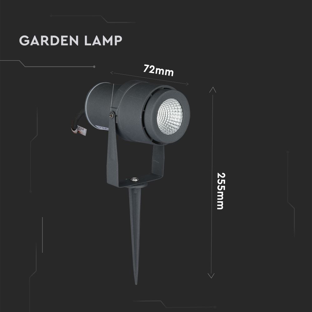 12W LED picchetto per Giardino Corpo Grigio Luce Verde