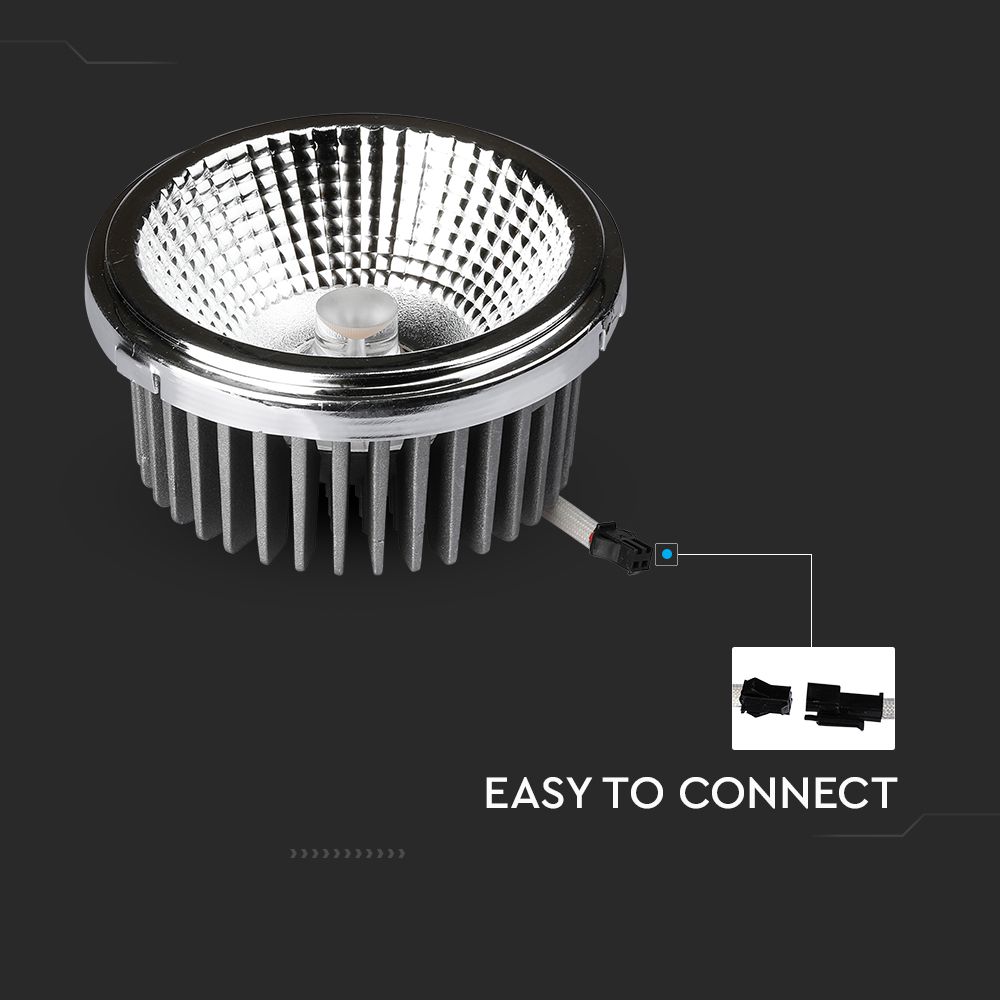 LED Spotlight - AR111 20W Changeable Reflector 40`D/20`D Silver 4000K img 2