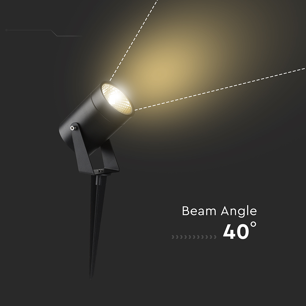 10W LED Spike Light Aluminum Black Body IP65 3000K