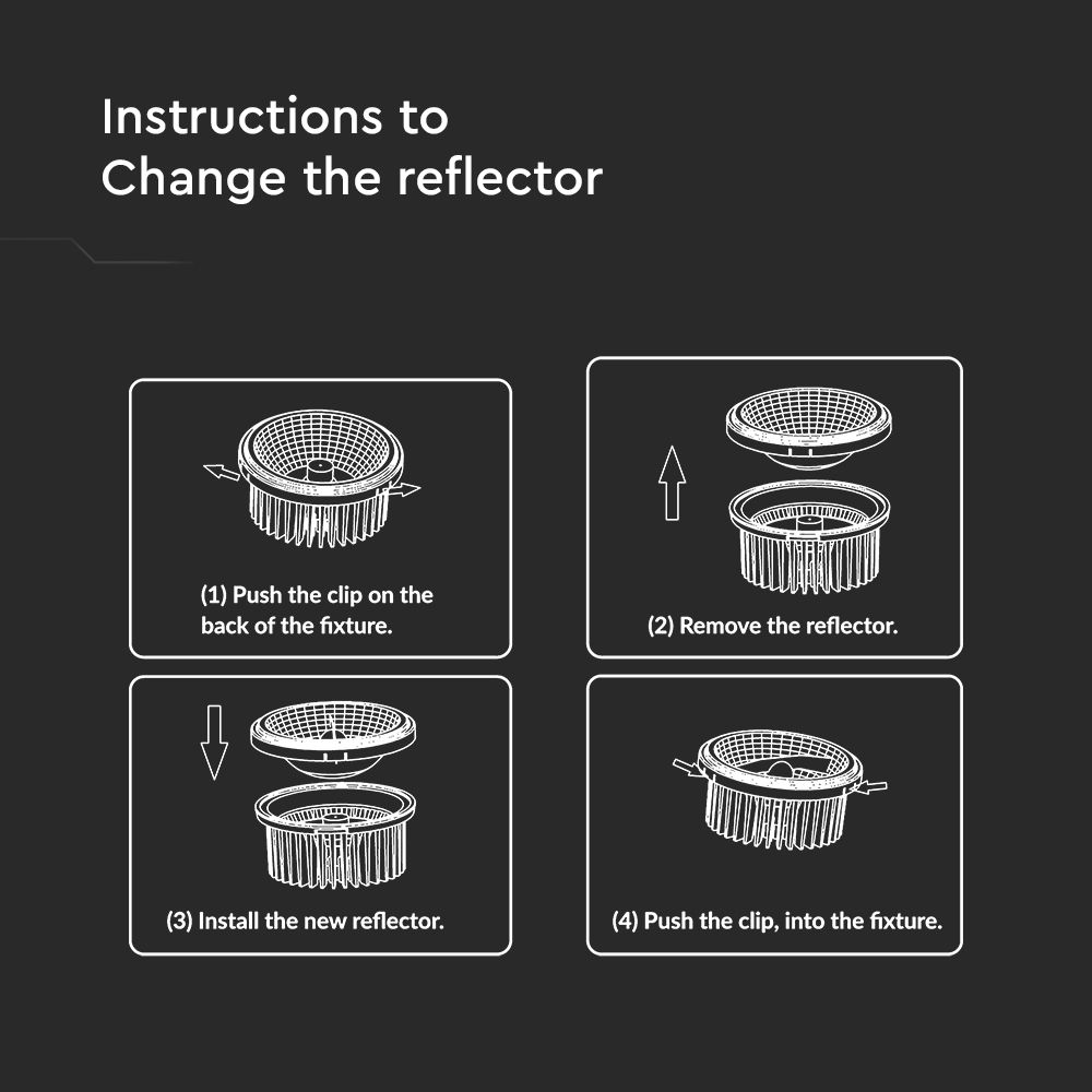 LED Spotlight - AR111 20W Changeable Reflector 40`D/20`D Silver 4000K img 3