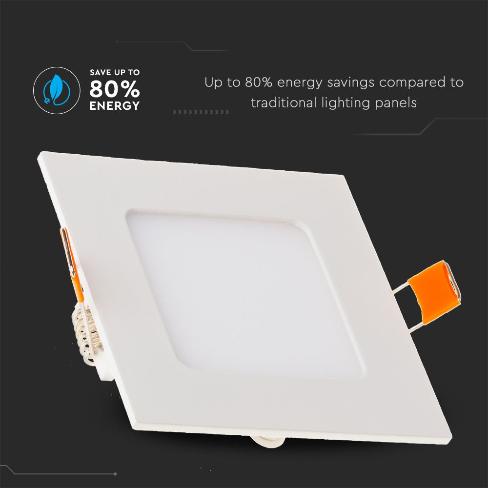 6W Pannello LED Premium Quadrato Bianco caldo img 1