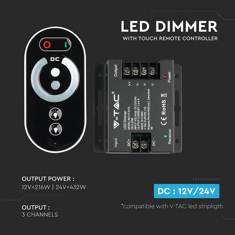 LED Dimmer Touch Remote Controller