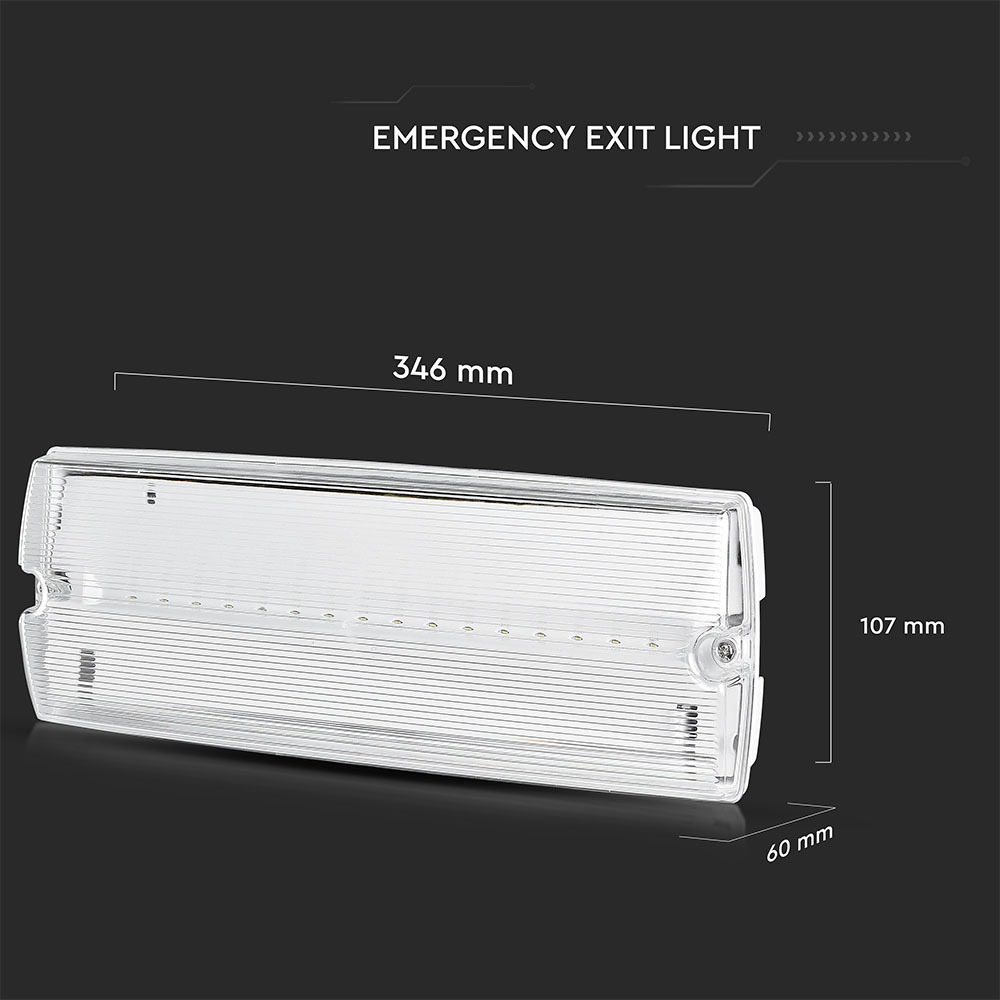 Luce di uscita di emergenza da 3 W. 6000K IP65 1200 mAh