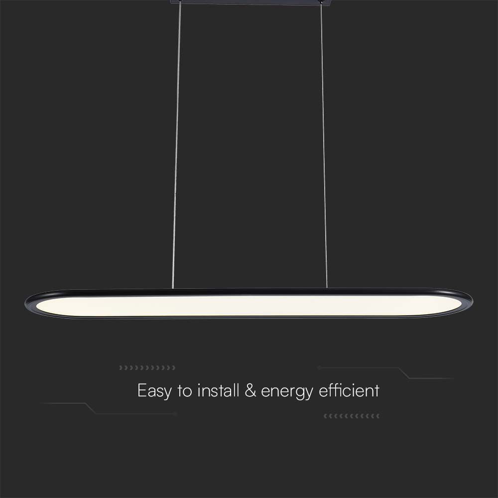 24W LED Hanging Lamp (80*100CM) 4000K Black Body