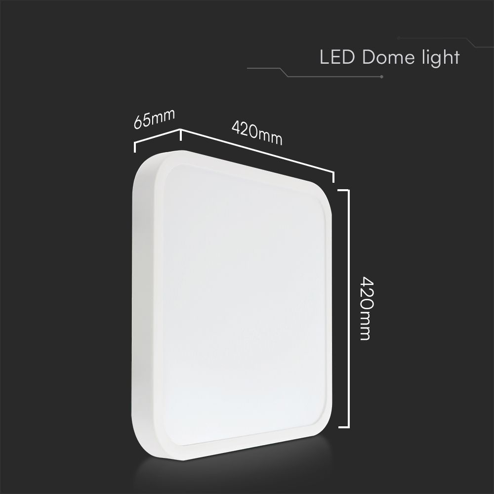 48W LED Dome Light SAMSUNG Chip 6500K Square White Frame IP44