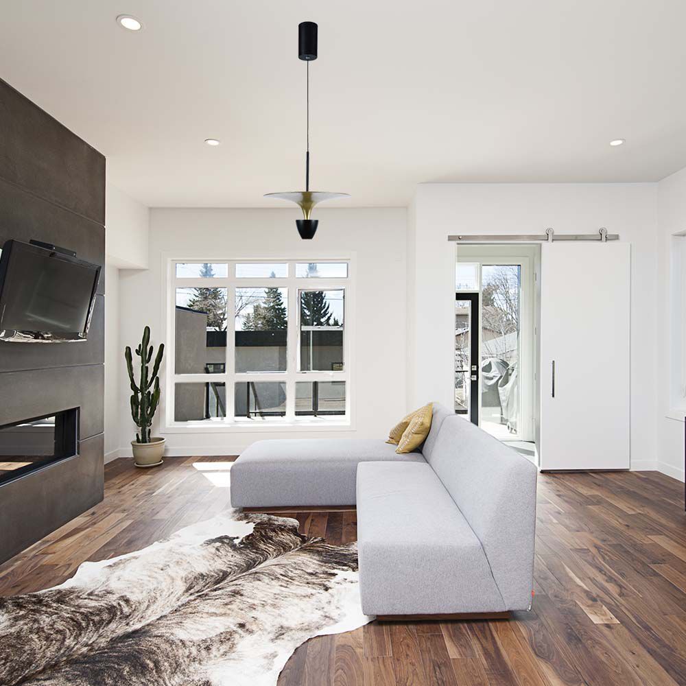 9W LED Designer Hanging Lamp (30*320*100CM) Black+Gold Body 4000K img 1