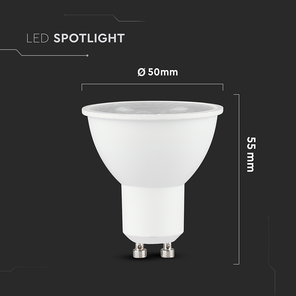 LED Spotlight - 7.5W GU10 Ripple Plastic 4000K 38°