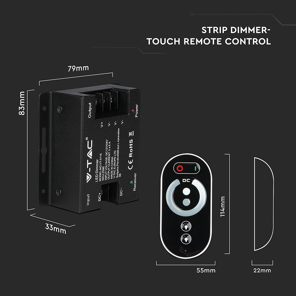 LED Dimmer Touch Remote Controller