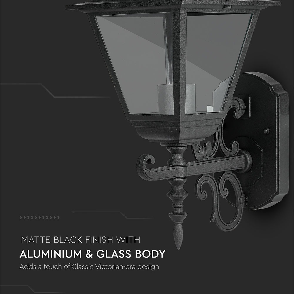 Lampada Giardino da parete E27 Matt Nero Grande img 1