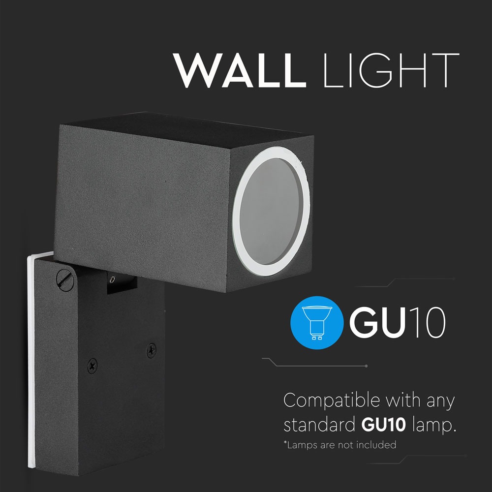 Wall Fitting GU10 Adjustable Head Aluminum 1 Way IP44
