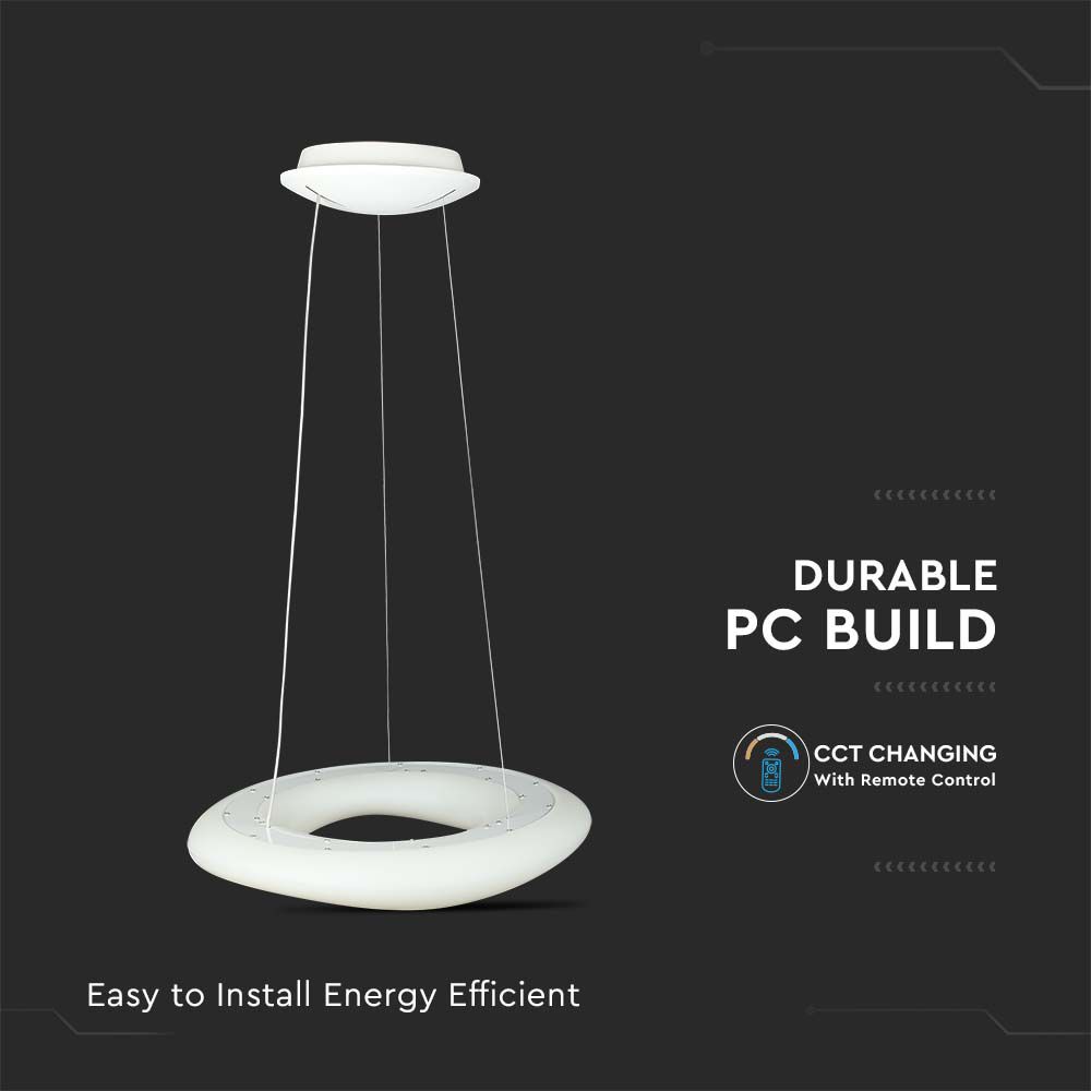 38W Pendant Round Color Changing D600*H2000 Dimmable White