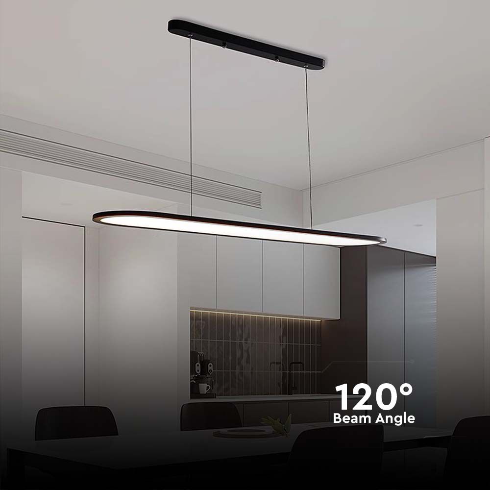 24W LED Hanging Lamp (80*100CM) 4000K Black Body img 2