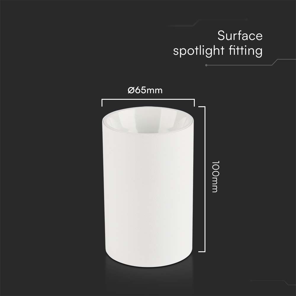GU10 Surface Fitting Round White Body