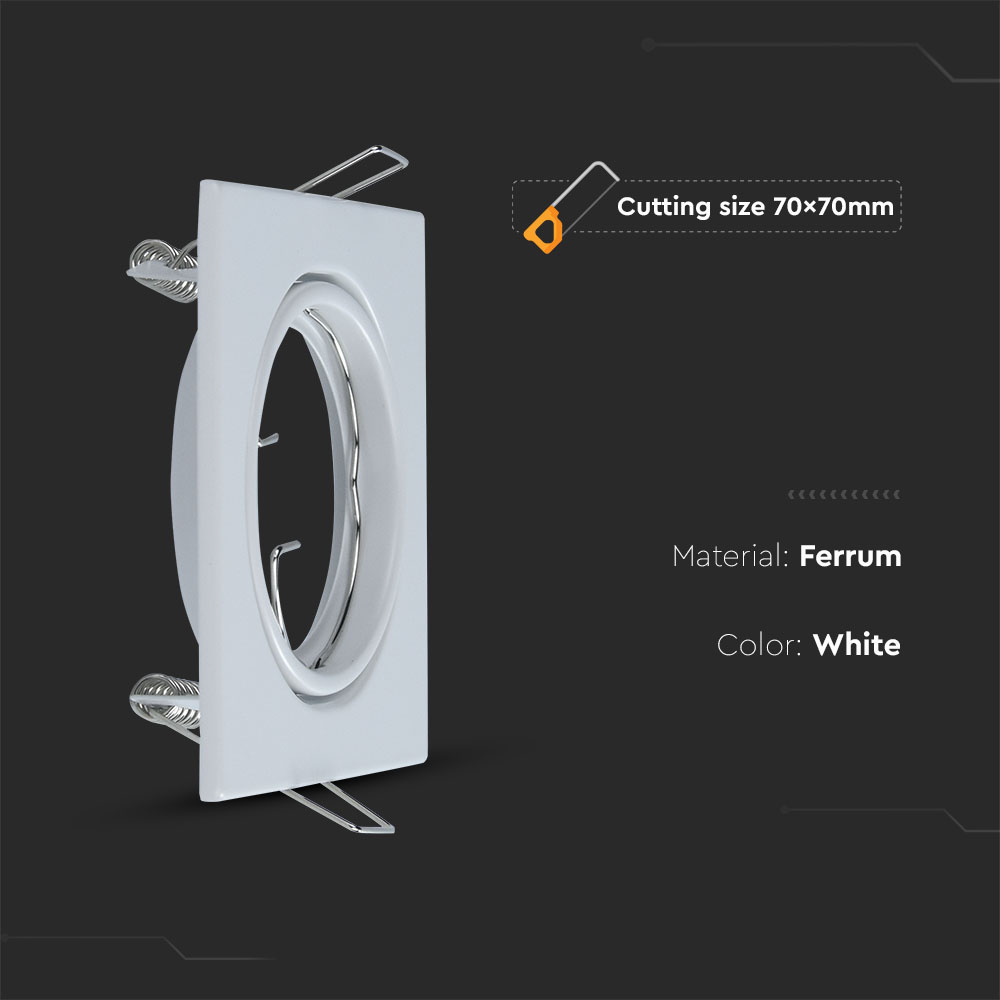 GU10 Portafaretto Quadrato White 2pcs/box