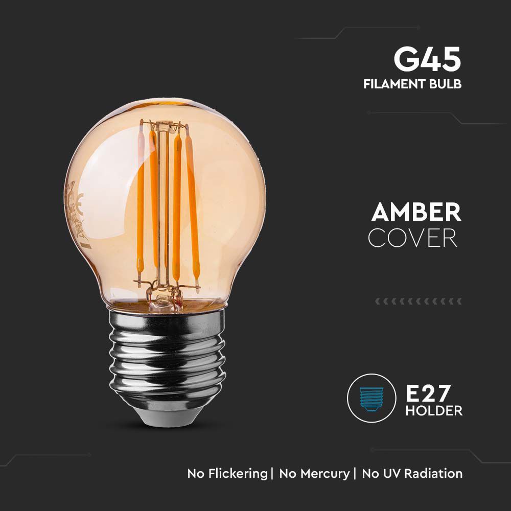 4W Filament E27 G45 Amber Cover 2200K