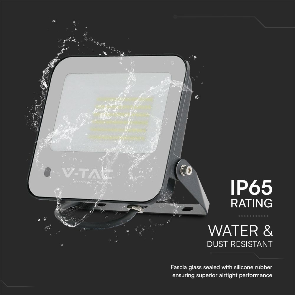 50W Floodlight RGB+White Frosted Glass Black Body With Controler IP65 img 3