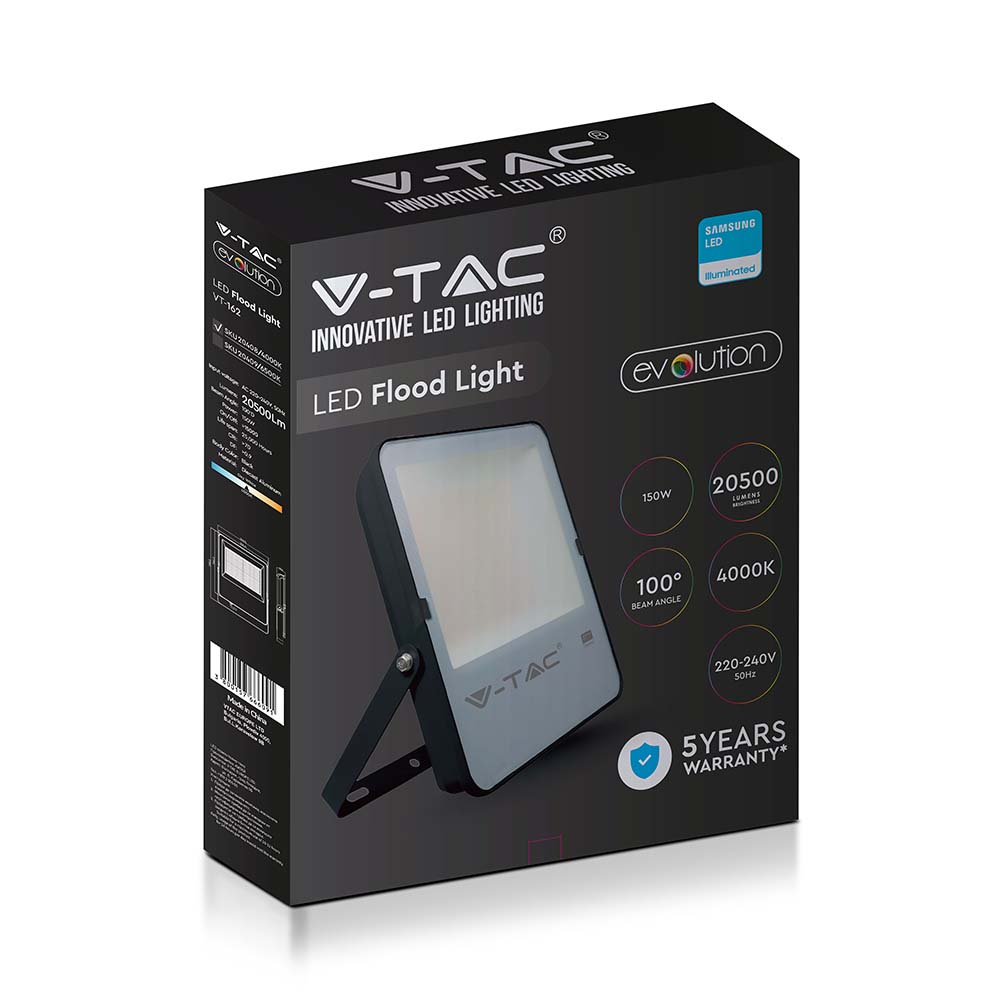 150W LED Floodlight SMD SAMSUNG CHIP G8 Black Body 4000K 137LM/W