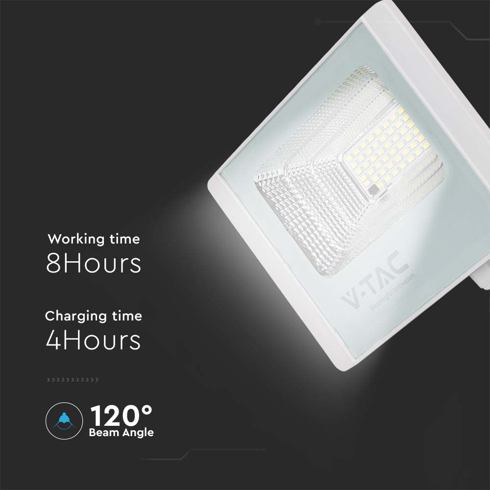 16W LED Solar Floodlight 6000K White Body img 1
