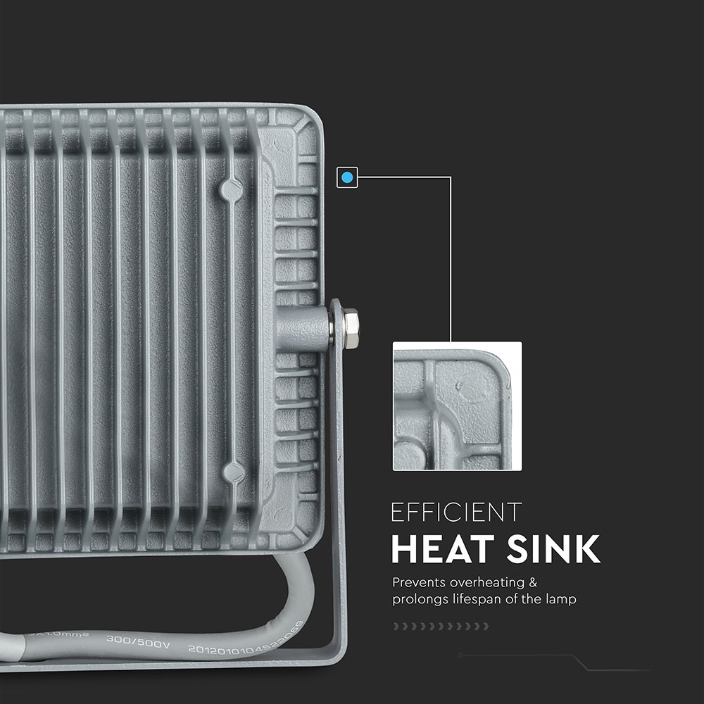 30W LED Floodlight SMD SAMSUNG Chip Corpo Grigio 6400K img 2