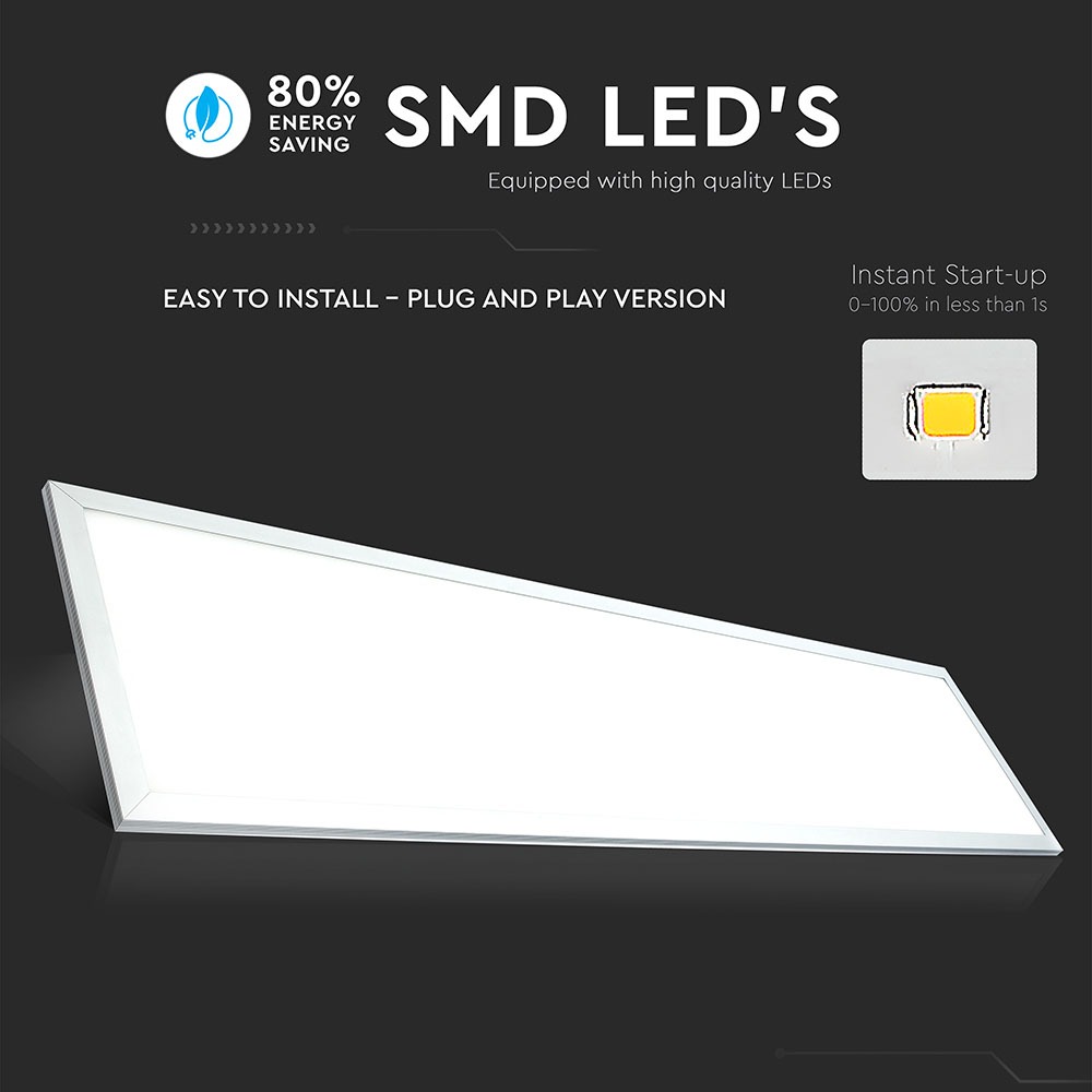 Pannello LED 45W 1200 x 300 mm Bianco con Driver 6pz/SET img 1