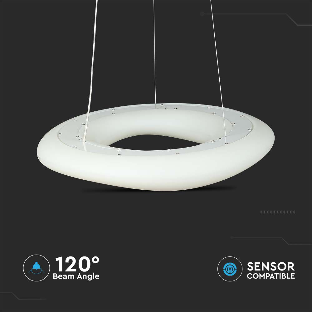 38W Pendant Round Color Changing D600*H2000 Dimmable White img 2