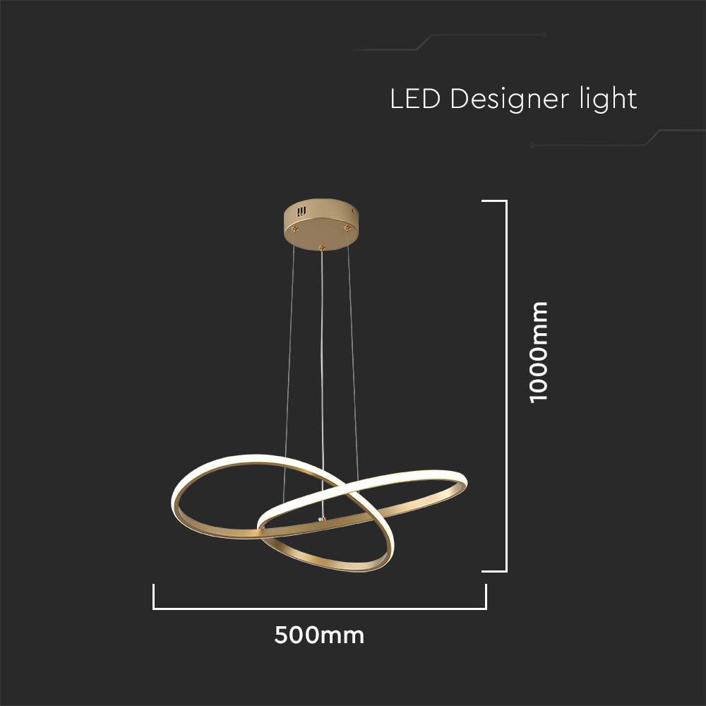 20W LED Hanging Decorative Lamp 500 Gold 3000K