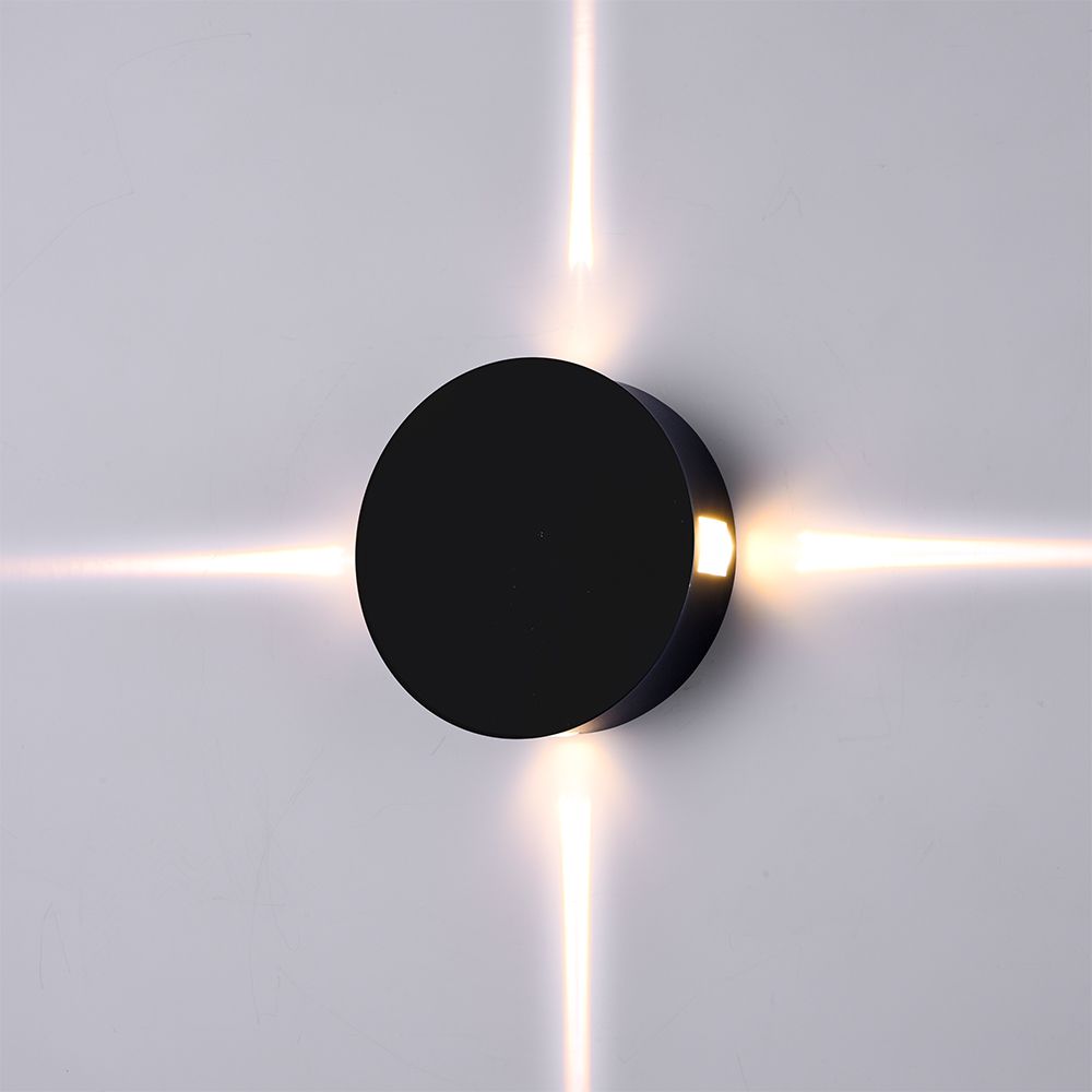 Lampada LED da Muro Rotondo Colore Nero img 2