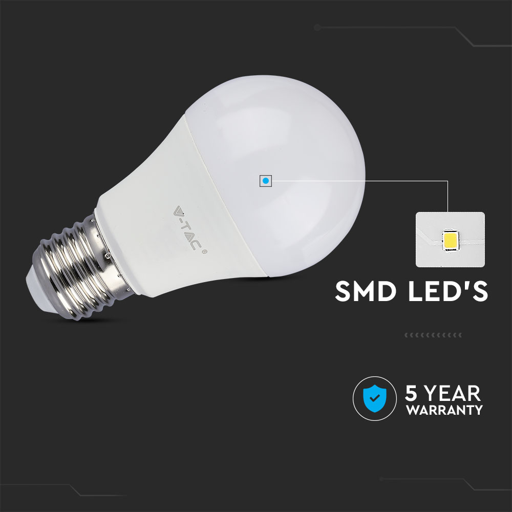 LED Lampadina SAMSUNG Chip 8.5W E27 A++ A60 Plastica 6400K