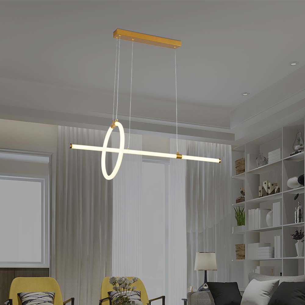 Lampadario LED a Sospensione 16W dal Design Moderno Colore Oro 3000K