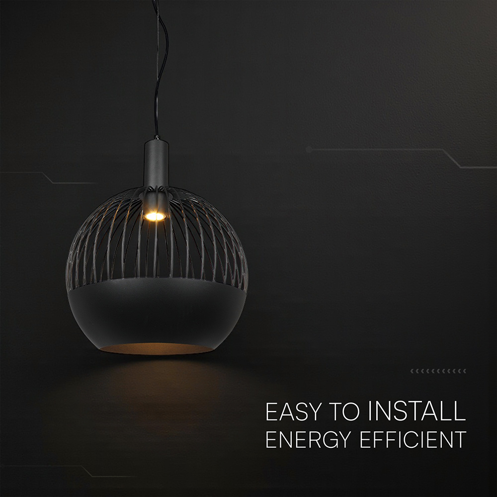 GU10 Decorative Hanging Pendant (D400*H350mm) Matt Black Body