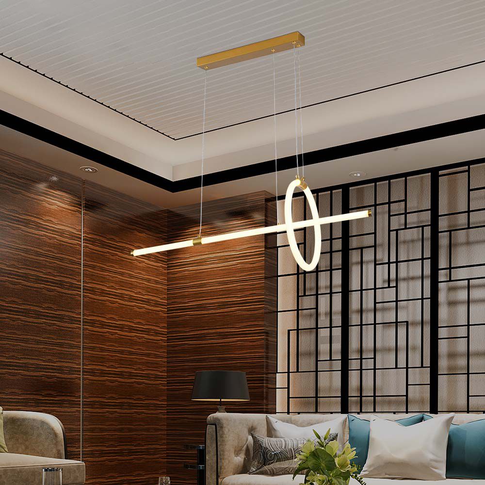 Lampadario LED a Sospensione 16W dal Design Moderno Colore Oro 3000K img 1