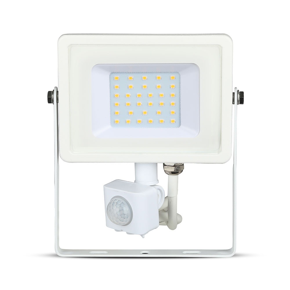 30W LED Proiettore con sensore SAMSUNG Chip Cut-OFF funzione Corpo Bianco 3000K img 1