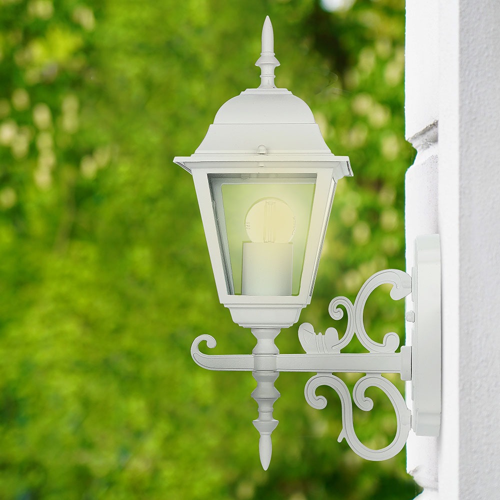 Lampada Giardino da parete E27 Matt Bianco Grande img 1
