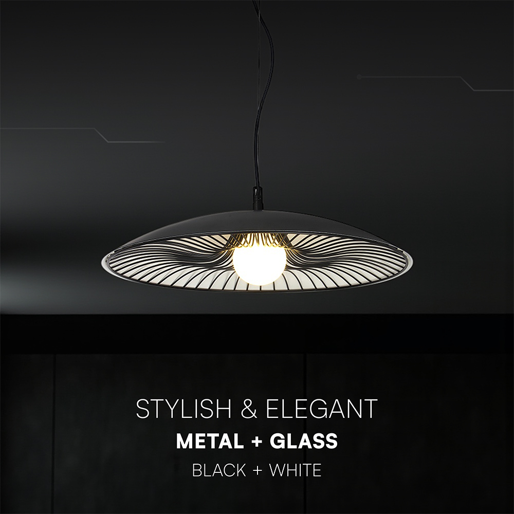 G9 Decorative Hanging Lamp (D450*H60mm) Black+White img 1