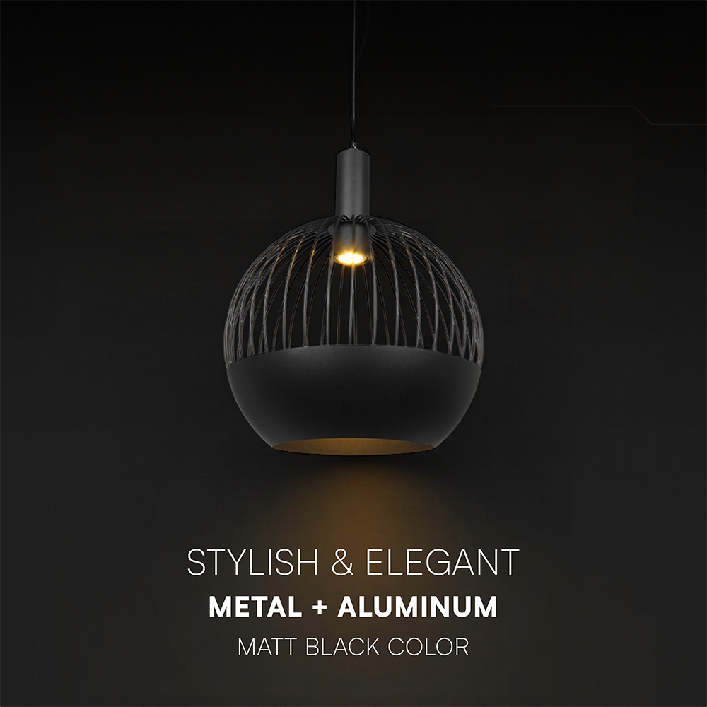 GU10 Decorative Hanging Pendant (D400*H350mm) Matt Black Body img 1