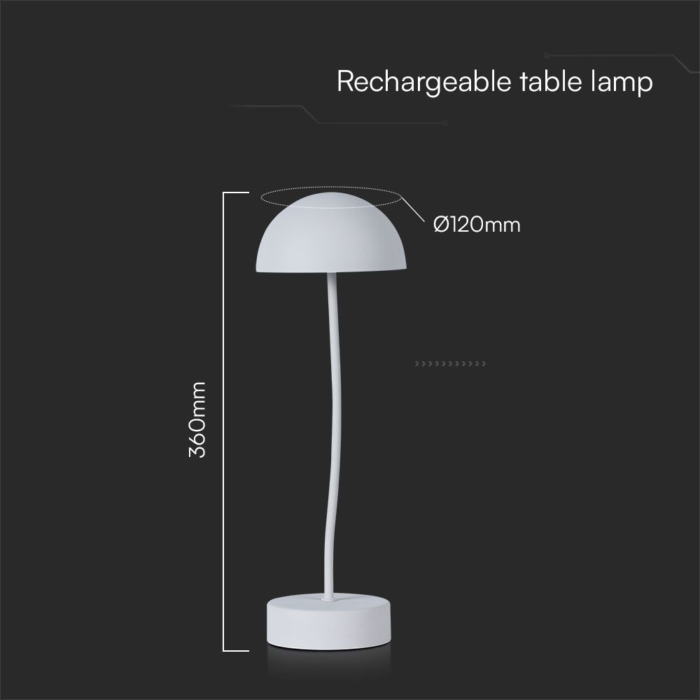 3W LED Table Lamp 3000K White Body